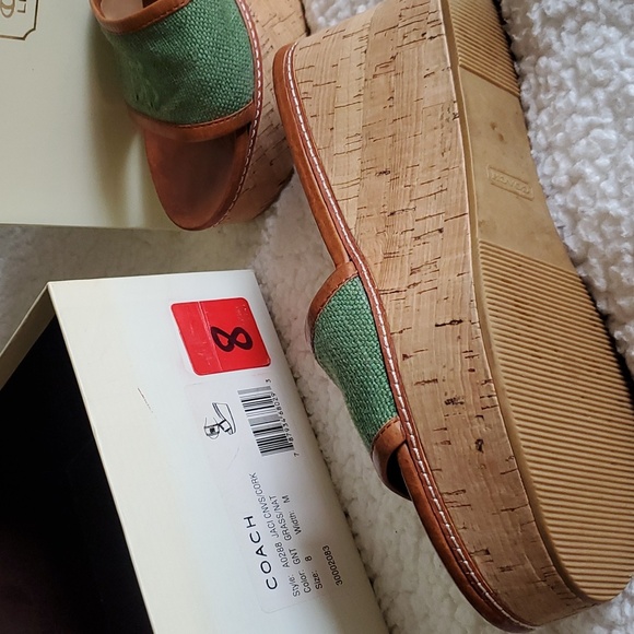 Coach Jaci Canvas /Cork color: GNT GRASS/NAT Size 8 Width: M - Picture 2 of 6